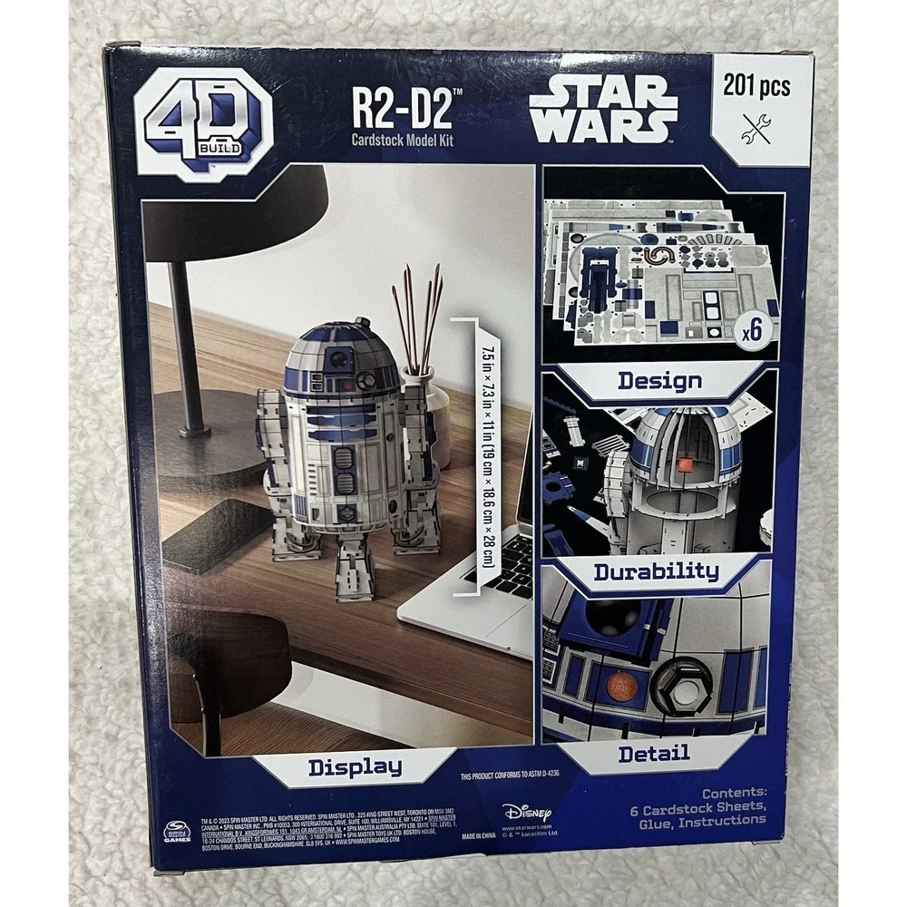 NEW STAR WARS R2-D2 Model‎ Kit 201 Pieces 4D Build Disney NIB sealed Ages 12+